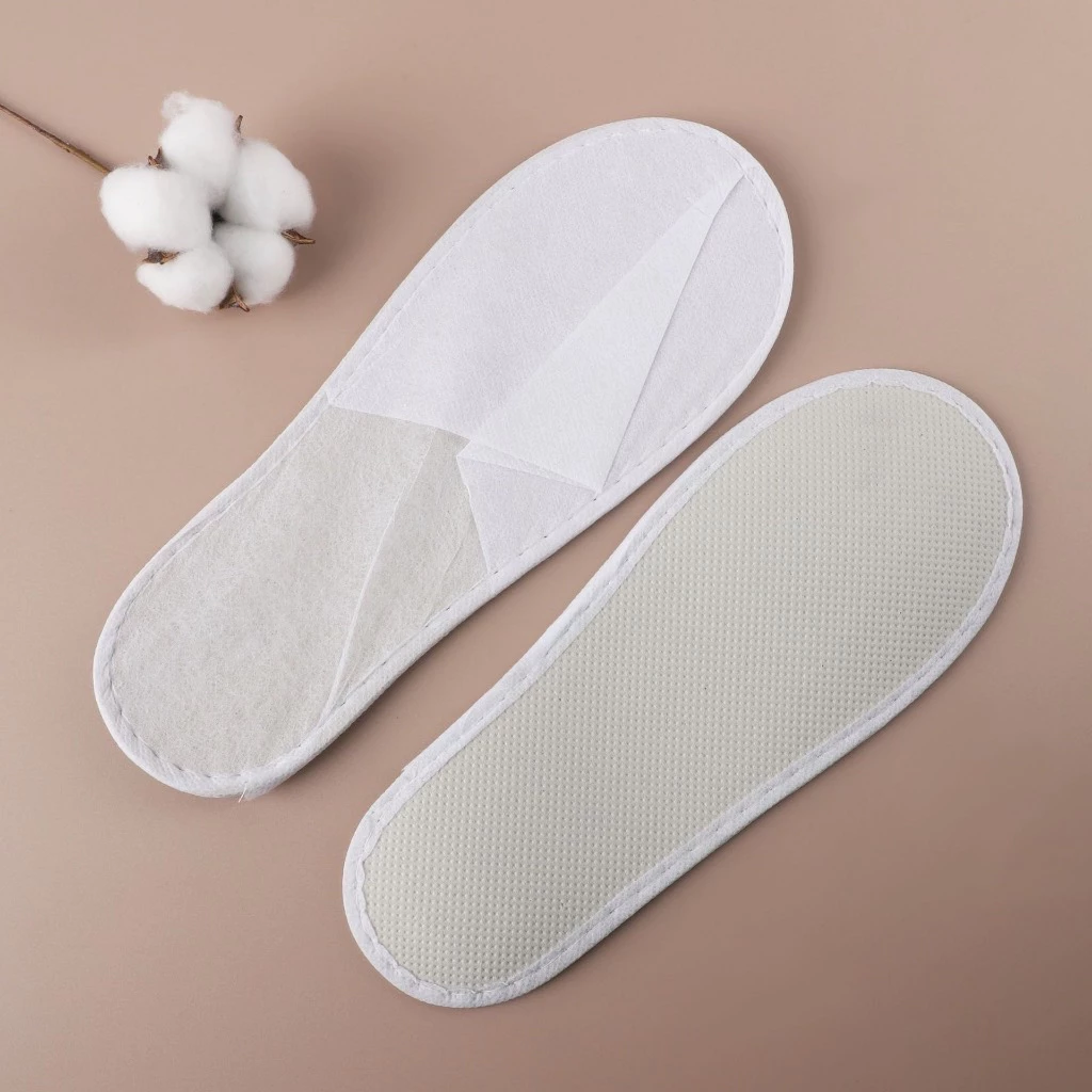 SHO-WHITESLIPP🩰รองเท้า Slipper แบบใช้แล้วทิ้ง  รองเท้าแตะโรงแรมสีขาว เนื้อบาง พื้นกันลื่น ของใช้ในโรงแรม (1คู่) 🩰 thumbnail 3