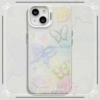 เคสไอโฟน iphone 11 14 Pro Max เรียบง่าย เล็กและสด สาว ไล่ระดับ ขอบเต็ม ป้องกันการตก เคส iphone 12 13 Pro Case for iPhone