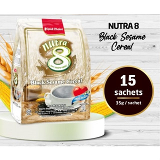 Gold Choice Nutra 8 Black Sesame Cereal ข้าวโอ๊ตสำเร็จรูปผสมธัญพืช 8 อย่าง รส งาดำ