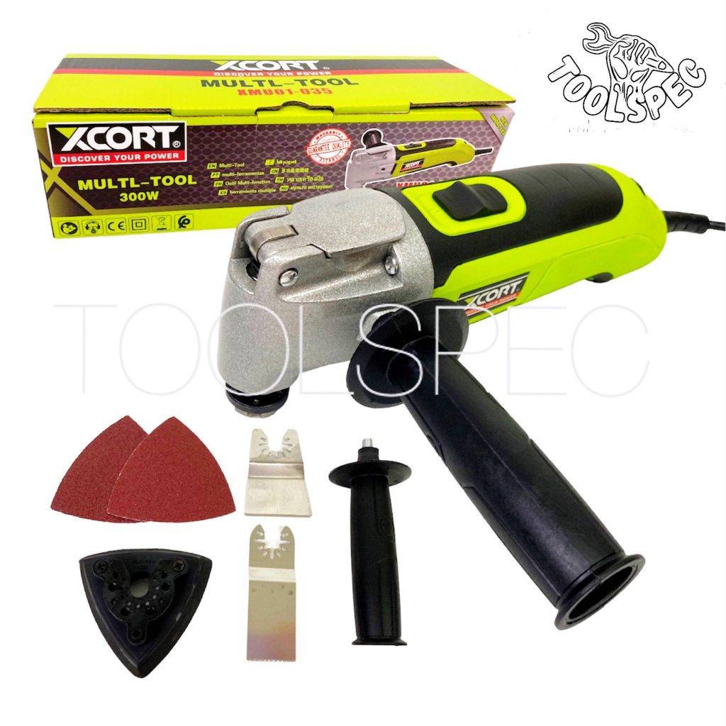 XCORT เครื่องตัด ขัด เซาะไฟฟ้า (Multi-Tools) 300 วัตต์ ปรับความเร็วได้ 6 ระดับ พร้อมแถม!ใบตัด ขัด เซาะอีก 5 ใบ