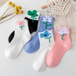 💋 ถุงเท้า หวีผ้าฝ้าย แฟชั่นแนวสปอร์ต พร้อมส่ง cotton 100% long socks（ใหม่072）