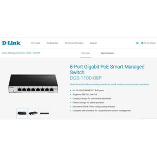 8-Port Gigabit PoE Smart Managed Switch DGS-1100-08P