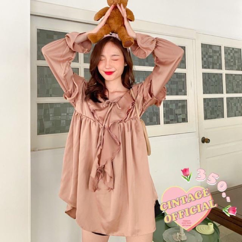 เสื้อมินิเดรส สีน้ำตาล จากร้าน Cintageshop