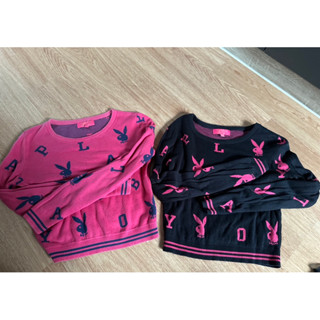 เสื้อครอปไหมพรม playboy แท้ Size  S มือ2