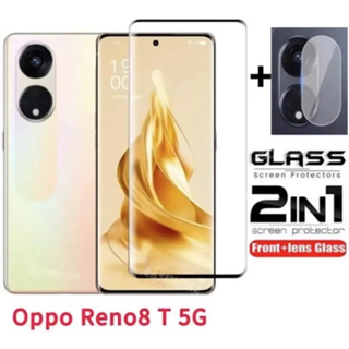 {พร้อมส่ง!!!} 2in1 OPPO Reno8T 5G ฟิล์มเลนส์กล้อง + ฟิล์มกระจกเต็มจอขอบดำ ฟิล์มกันกระแทก