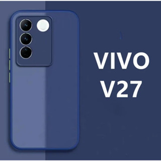 {พร้อมส่ง!!!} เคสกันกระแทก ปุ่มสีผิวด้าน Case Vivo V27 เคสโทรศัพท์ วีโว่ ขอบนิ่มหลังแข็ง