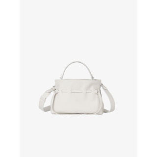 (Limited)MARROQUE Mini Wendy Leather Crossbody bag in White กระเป๋าหนังแท้ กระเป๋าทรงขนมจีบหนังเรียบนุ่ม ขนาดเล็ก สีขาว