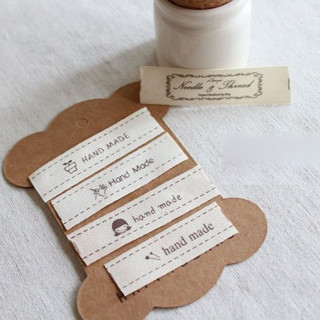 เทปผ้า Cotton พิมพ์ลาย handmade no.1 label หน้ากว้าง 1.5 cm. ราคา/หลา