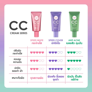 (หลอด 50ml / กล่อง 6 ซอง) Cathy Doll Speed White CC Cream SPF50 PA+++ รองพื้น ซีซีครีมผิวใส B1-2 เคที่ดอลล์ สปีดไวท์