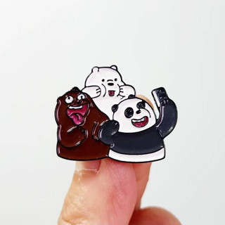 เข็มกลัด / หมุดโลหะ We Bare Bears Selfie วีแบร์แบร์ เซลฟี่🥀