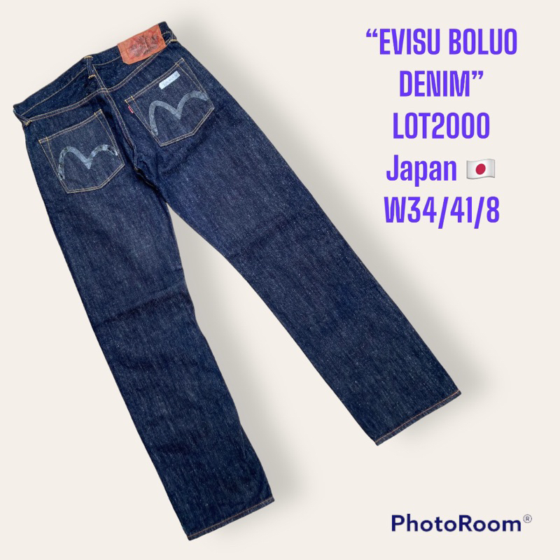 กางเกงยีนส์ สินค้าแท้ ผลิตญี่ปุ่น EVISU ผ้าทอพิเศษ W34​มือสองสวยๆ