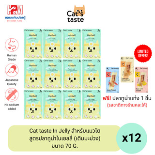 Cat taste In Jelly อาหารเปียก สำหรับแมวโต สูตรปลาทูน่าในเยลลี่ (เติมมะม่วง) ขนาด 70 G. (x12ซอง)