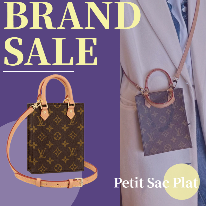 🎀Louis Vuitton Petit Sac Plat bag🎁LV Shoulder bag/หลุยส์ วิตตอง กระเป๋าสะพายเดี่ยว