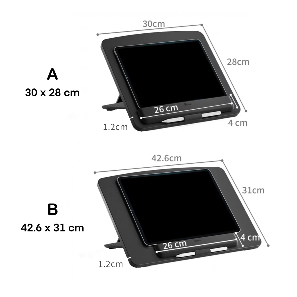 [ 𝐄𝐥𝐞𝐭𝐢𝐮𝐨 ] Pad Base รุ่น 3.1 แท่นวาง ipad สีดำ Upgrade ขนาดใหญ่ขึ้น ปรับระดับได้ ขาตั้งโต๊ะ