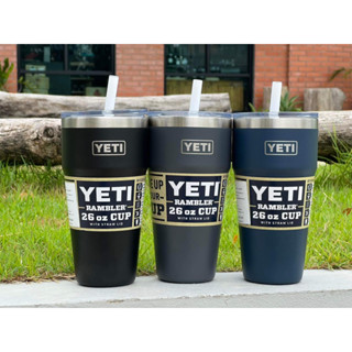 Yeti rambler 26oz stackable cup with straw lid