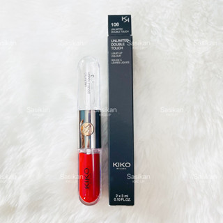 สี106 Rosso Rubino Satinato/KIKO Unlimited Double Touch 6 ml.ลิควิดลิปสติก 2 หัวแปรง