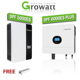 Growatt SPF 5000ES 6000ES plus 5000w 6000w + wifi อินเวอร์เตอร์ โซล่าเซลล์ 48V Mppt 100-140A  Hybrid Inverter ประกันไทย