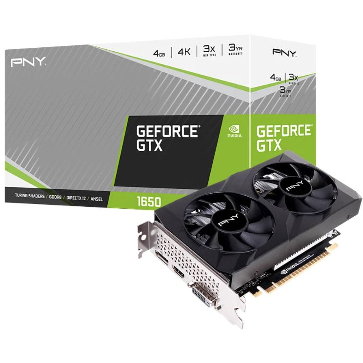 VGA PNY GEFORCE GTX 1650 DUAL FAN - 4GB GDDR6 [VCG16504D6DFXPB1]