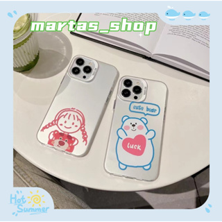 ❤️ส่งของขวัญ❤️ เคสไอโฟน 11 12 13 14 Pro Max หมีน้อย ความนิยม กราฟฟิตี แฟชั่น เรียบง่าย สไตล์คู่รัก Case for iPhone สาวน่