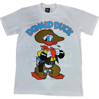 เสื้อยืดสีขาว donald duck วินเทจสีเฟด งานใหม่ M L XL