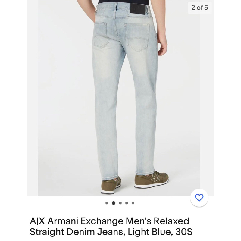 A|X Armani Exchange Men's Relaxed Straight Denim Jeans, Ample Droite กางเกงยีนส์ ขากระบอก ผู้ชาย อาร์มานี่ เอ็กซ์เชนจ์