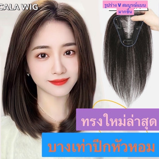 แผ่นปิดผมบางผมแท้ ทอมือสวิตเซอร์แลนด์ผ้ากว้าง9C Mลึก12C M ผมยาว 25Cm