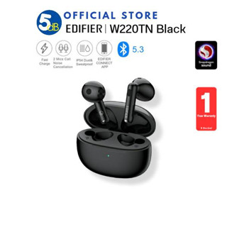 EDIFIER W220T (Black) True Wireless Bluetooth Earbud Earphone with Snapdragon Sound/Mic/Type C ( ประกัน 1ปี ศูนย์ไทย )