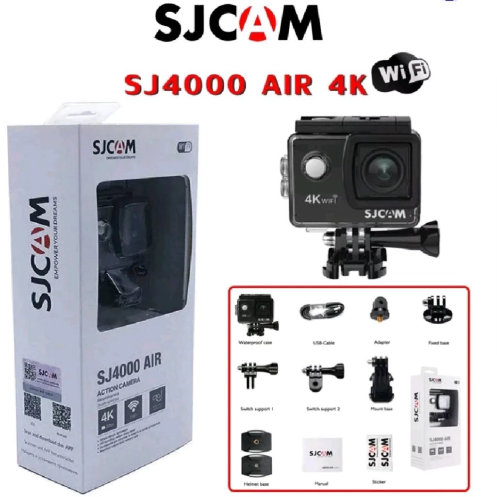 SJCAM SJ4000 Air 4K Action Camera Wifi Air สีดำ กล้องกันน้ำ 30 เมตร กล้องติดหมวกกันน๊อค ประกัน 1ปี กล้องแอคชั่น Web Cam thumbnail 6