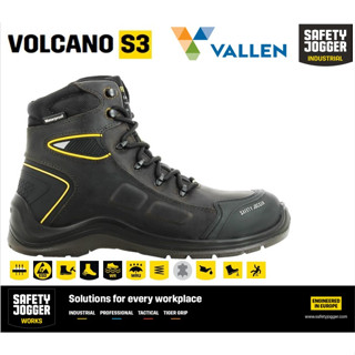 SAFETY JOGGER "VOLCANO S3" เป็นรองเท้าเซฟตี้หุ้มข้อ หัวคอมโพสิท แผ่นใยกันทะลุแบบเสื้อกันกระสุน หนังแท้และกันน้ำ พร้อมส่ง