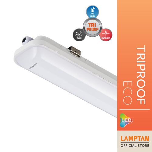 【ลดล้างสต็อก】LAMPTAN ชุดโคมไฟ TRI-PROOF, TRI-PROOF Eco กันน้ำ กันฝุ่น กันกระแทก