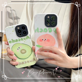 เคสไอโฟน iphone 11 14 Pro Max เล็กและสด เรียบง่าย ผลไม้ ขอบเต็ม ป้องกันการตก เคส iphone 12 13 Pro Case for iPhone