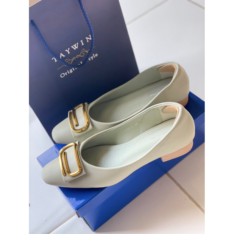 💥ส่งต่อ💥 รองเท้าทำงาน รองเท้าคัชชู TAYWIN สีมิ้นต์ ไซส์ 39