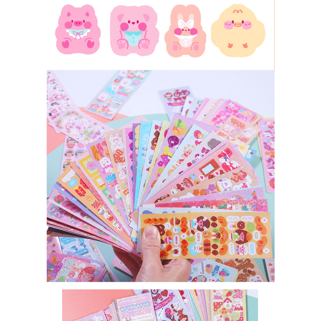 สติกเกอร์เลเซอร์ สีสวย ใช้ตกแต่งสมุดและสิ่งของ สติกเกอร์มีแบบpvcกันน้ำ สติกเกอร์แฟชั่น - รูปที่ 3