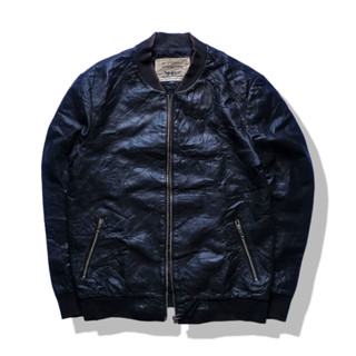 LEVIS Black PVC Bomber Jacket รอบอก 44”