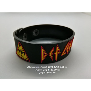 สร้อยข้อมือยาง Def Leppard กําไลยางซิลิโคน แฟชั่น วงดนตรี กันน้ำ  silicone rubber wristband bracelet