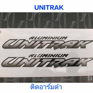 สติ๊กเกอร์ คำเตือน UNITRACK ติดอาร์ม สีดำ  (KAWASAKI KR SERPICO VICTOR )