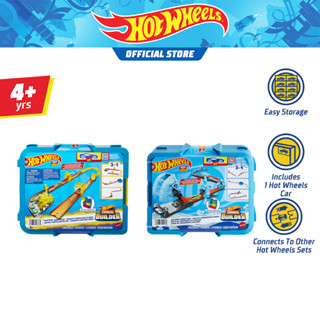 Hot Wheels Track Builder Deluxe Builder Box Assortment  ฮอตวีล ชุดรางแบบกล่อง รุ่นรางสายฟ้า HNN38 (956A-B CH)