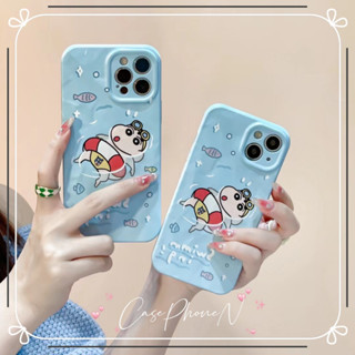 เคสไอโฟน iphone 11 14 Pro Max เคสมือถือนิช ในช่วงฤดูร้อน ว่ายน้ำ เครยอนชินจัง เคส iphone 12 13 Pro Case for iPhone