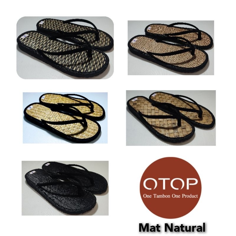 รองเท้าเสื่อกกธรรมชาติคละแบบสายหูหนีบกำมะหยี่ได้กลิ่นอายธรรมชาติแฟชั่นรักษ์โลก - รูปที่ 2