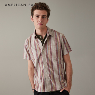 American Eagle Larry Stripe Terry Slub Shirt เสื้อเชิ้ต ผู้ชาย (NMSH 015-6025-119)