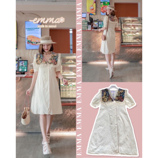 🌈🌿🌺🌸🌼🤎🧡🇰🇷Lace Floral Frill Collar Dress