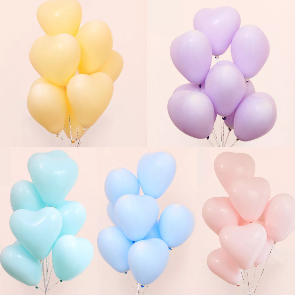 ร้านไทย ส่งเร็ว‼️ ลูกโป่งหัวใจ ขนาด 10 นิ้ว คละทุกสี สีหวาน พาสเทล น่ารัก ราคา ถูกที่สุด ดีลบีเคเค แกลเลอรีภาพที่ 3