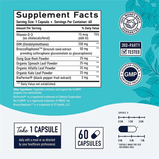 SMNutrition DIM Plus วิตามินเสริมสุขภาพหญิง , 60 Capsules (Sku.2302)