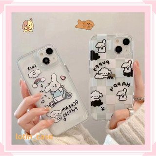 🎁ส่งของขวัญ🎁เคสไอโฟน สำหรับ 11 13 for iPhone Case 14 12 Pro Max น่ารัก การ์ตูน ลูกสุนัข  กันกระแทก ปกป้อง เคสโทรศัพท์