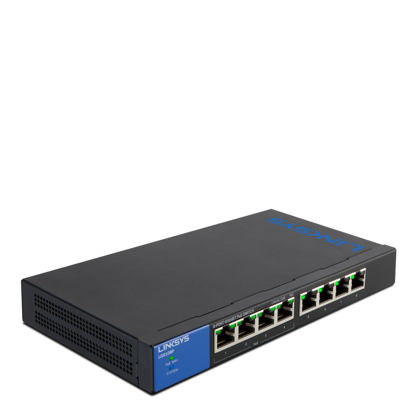 (LGS108P-AP POE+ 8P)LINKSYS Unmanaged GIGABIT SWITCH 8-port POE+  รุ่น LGS108P