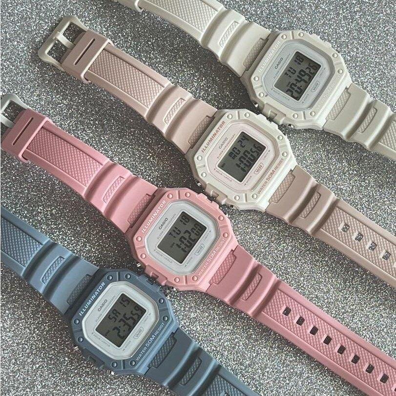 นาฬิกา Casio แท้ รุ่น W-218H และ W-218HC นาฬิกาดิจิตอล สายเรซิ่น ของแท้ 100% รับประกันสินค้า 1 ปี(ประกันศูนย์ CMG)