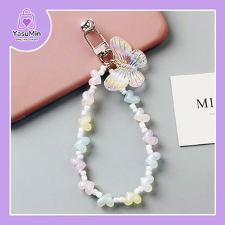 (พร้อมส่ง) 🦋Butterfly Keychain พวงกุญแจจี้ผีเสื้อ ลูกปัดหัวใจ พวงกุญแจน่ารัก พวงกุญแจห้อยเคส Airpod พวงกุญแจห้อยกระเป๋า