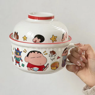 🍑 ถ้วยมาม่า Shin chan ชินจัง มีฝาปิด มีมือจับ ถ้วยชินจัง 14032