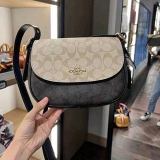 MACIE SADDLE BAG IN BLOCKED SIGNATURE CANVAS (COACH CB898)