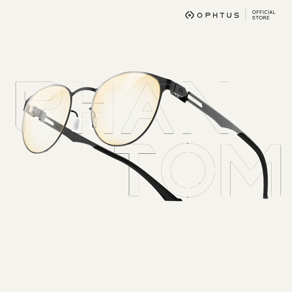 OPHTUS แว่นกรองแสงสำหรับเกมเมอร์ รุ่น Phantom สี Black เลนส์ RetinaX Amber